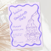 Champagne Tower Hand Drawn Bachelorette Party
