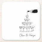 Champagne Tower Sketch Custom Name Wedding