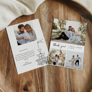 Champagne tower Thank you card photo collage