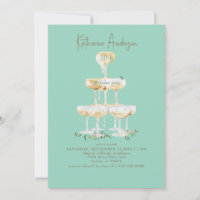 Champagne Tower Turquoise 30th Birthday Party