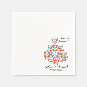 Champagne Tower Wedding Napkin
