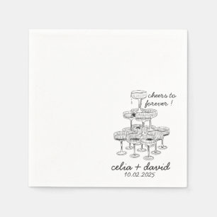 Champagne Tower Wedding Napkin