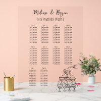 Champagne Tower Wedding seating chart 18x24