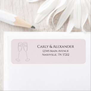 Champagne Wedding Engagement Return Address Labels