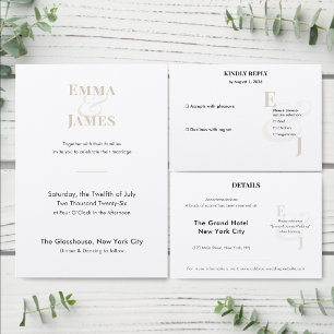 Champagne Wedding Hotel QR Code Enclosure Card