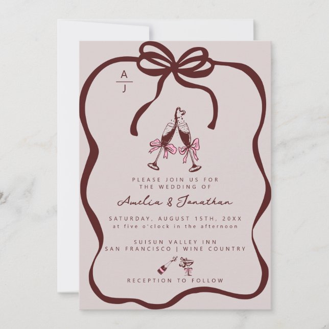Champagne Wedding Invitation (Front)