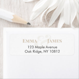 Champagne Wedding Return Address Label Names