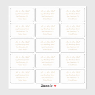Champagne Wedding RSVP Return Address Labels