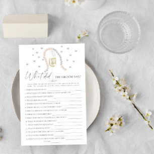 Champagne - What did the groom say bridal game