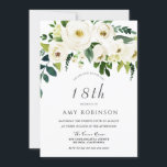 Champagne White Floral Elegant 18th Birthday Party Invitation<br><div class="desc">Champagne White Floral Elegant 18th Birthday Party Invitation

See matching collection in Niche and Nest Store</div>