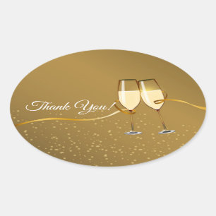 Champagne,  wine, adult party, thank you stickers