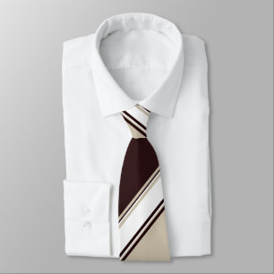 Champagne Wine and Milk Alternating Striped Tie