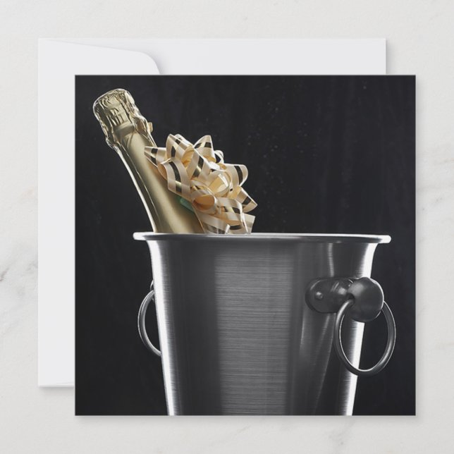 Champagne with Bow Invitation (Front)