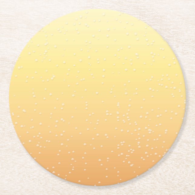 Champagne with Tiny Bubbles Background Art Round Paper Coaster (Front)