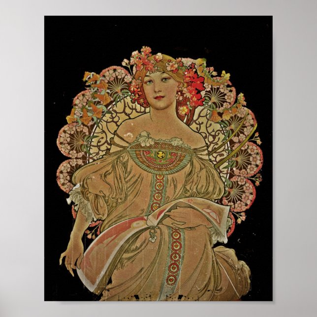Champagne Woman on Black Poster (Front)