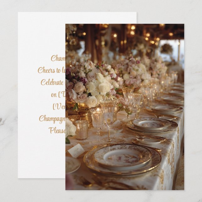 Champagne & Years | Effervescent  Invitation (Front/Back)