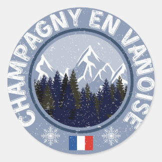 Champagny in Vanoise Ski Resort Classic Round Sticker