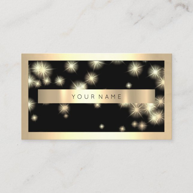 Champaign Gold Frame Metallic Black  Luxury VIP Business Card (Front)