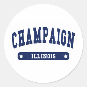 Champaign Illinois College Style tee shirts Classic Round Sticker