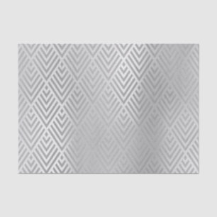 Champaign Silver Grey Metallic Chevron Art Deco Tissue Paper