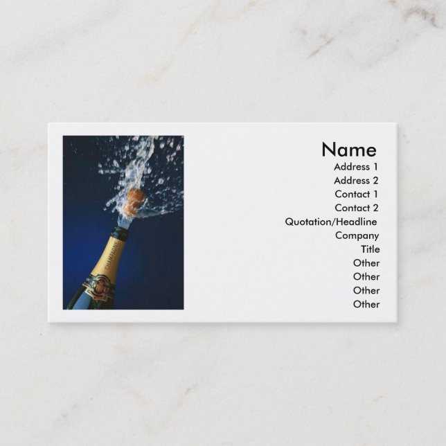 Champaigne Bottle Business Card (Front)