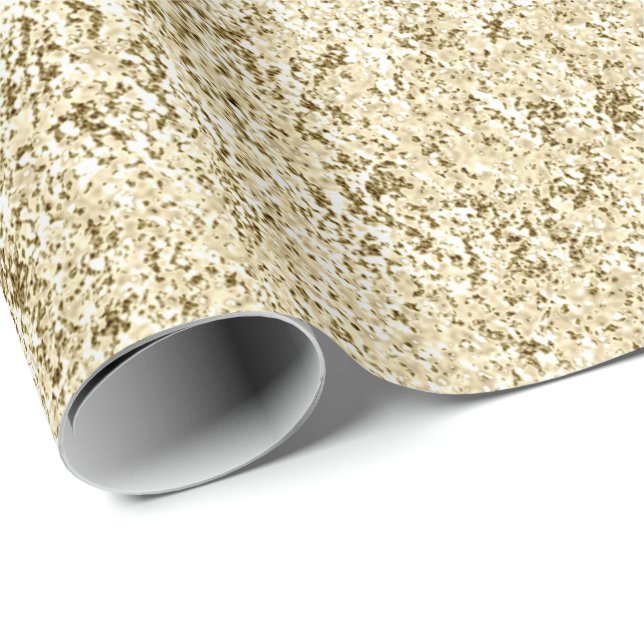 Champaigne Faux Gold Metallic Molten Abstract Wrapping Paper (Roll Corner)