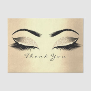 Champaigne Gold Blush Glitter Thank You Eye Silk Tissue Paper