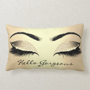 Champaigne Gold Makeup Lashes Hello Gorgeous Lumbar Cushion