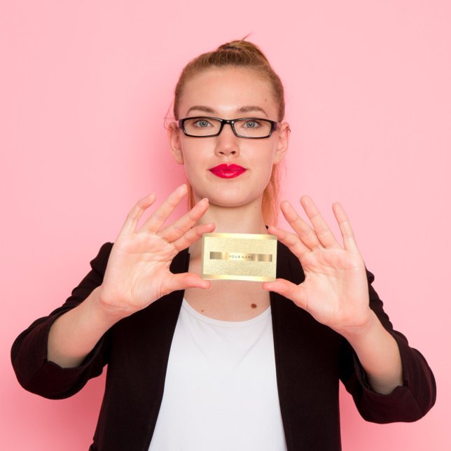 Champaigne Gold Metallic Frame Faux Luxury Look Business Card (Creator Uploaded)