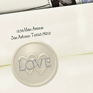 Champgne Two Hearts Intertwined Wedding Classic Round Sticker