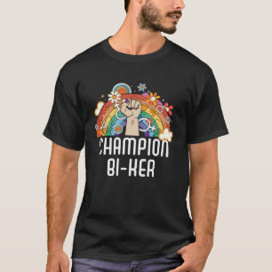 Champion Bi ker Bicycle Bisexual Rainbow Pride LGB T-Shirt