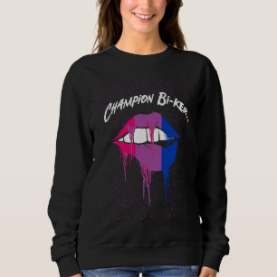 Champion Biker Bisexual LGBTQ Bi Pride Biking Sweatshirt