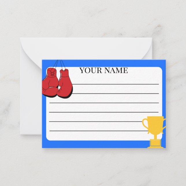 Champion Boxing Personalized Note Card (Front)