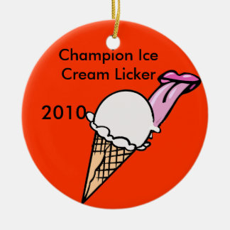 Champion Ice Cream Licker Ceramic Tree Decoration