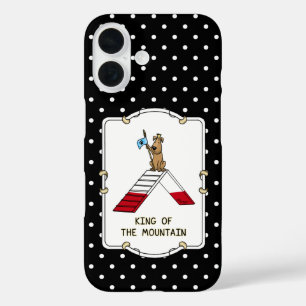 Champion king of the mountain dog agility funny iPhone 16 case