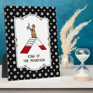 Champion king of the mountain dog agility funny plaque
