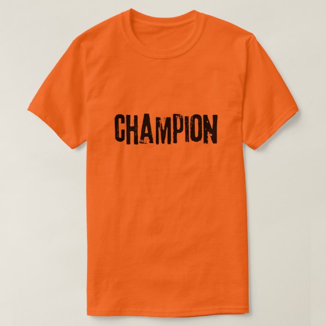 Champion Mindset Motivational Typography Design T-Shirt (Design Front)