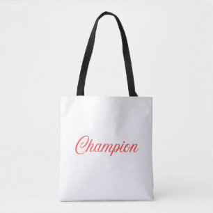 Champion Mindset Motivational Typography T-Shirt Tote Bag