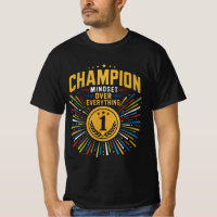 Champion Mindset Over Everything Gold Medal Typogr