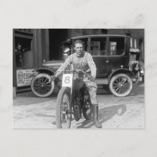 Champion Motorcycle Racer, 1922 Postcard
