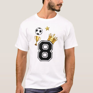 Champion Number 8 Soccer Football Crown Men's Basi T-Shirt