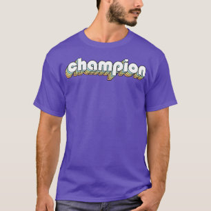 Champion Retro Rainbow Typography Faded Style T-Shirt