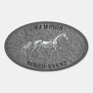 Champion Rodeo Event Buckle Country Western Style Oval Sticker