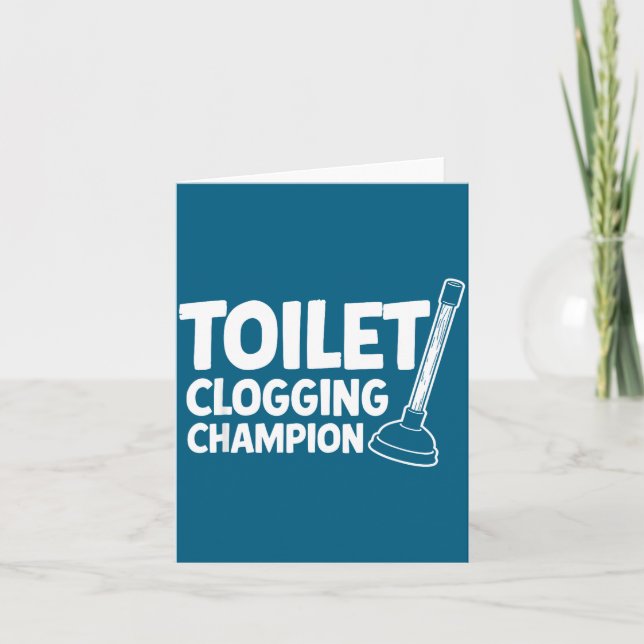 Champion Toilet Clogging Meme Card (Front)