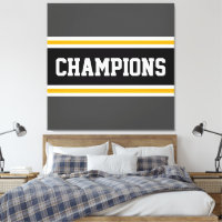 CHAMPIONS Athletic Grey Yellow Black White Stripes