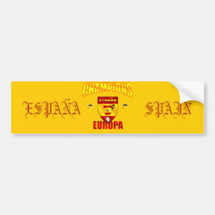 Champions Europa Spain gear for España fans Bumper Sticker