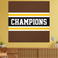 CHAMPIONS Sporty Brown Black Yellow Stripes