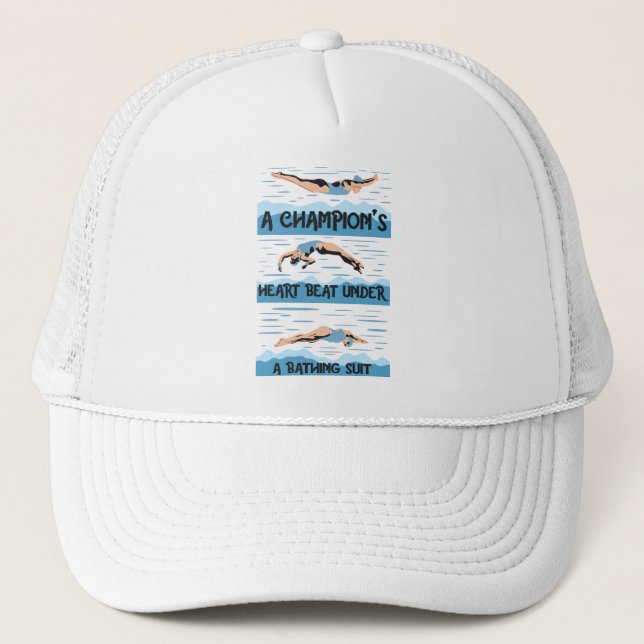 Champions Swimmer - Bathing Suit Trucker Hat (Front)