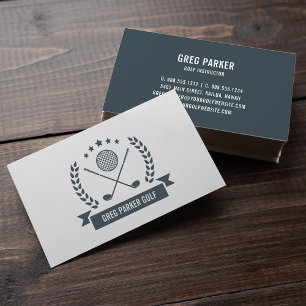 Championship Logo   Golf Pro or Instructor Business Card