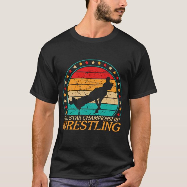 Championship Wrestling Vintage Retro Grunge Airpla T-Shirt (Front)